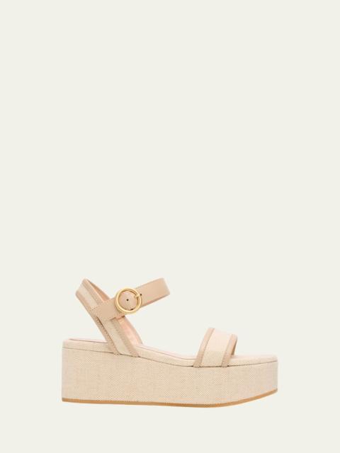 Gianvito Rossi 70mm Platform Linen Sandals