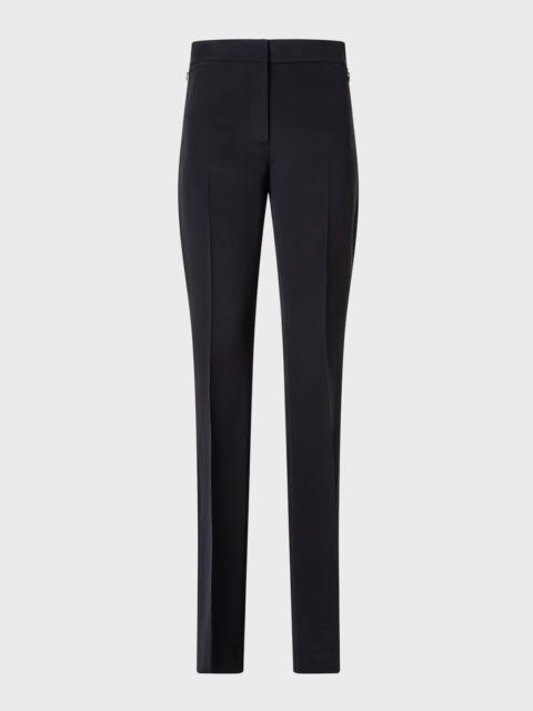 AKRIS Carl Mid-Rise Silk Crepe Straight-Leg Pants