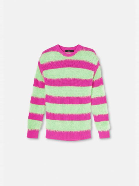 VERSACE Striped Cable-Knit Sweater
