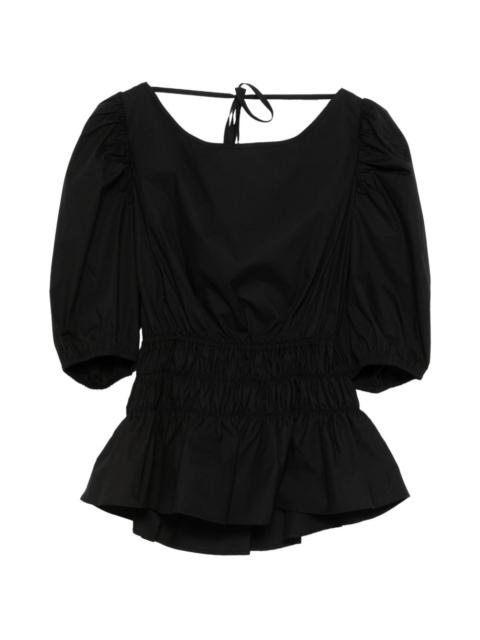 PINKO Joandra smocked puff-sleeve top