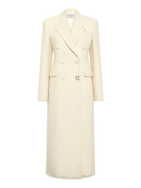 Julien Coat in Ivory Recycled Wool Silk Cashmere