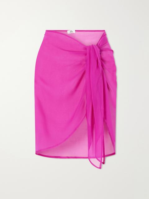 SARA CRISTINA Silk-chiffon Pareo