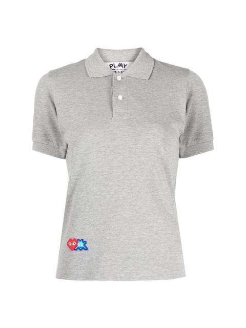 Comme Des Garçons logo-patch cotton polo top