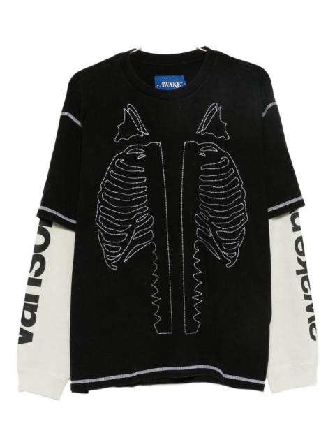 AWAKE NY Vanson Skeleton waffle T-shirt