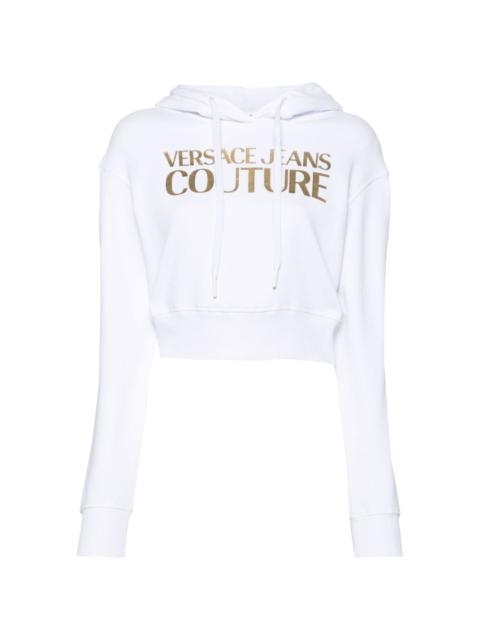 VERSACE JEANS COUTURE logo-embellishment cropped hoodie