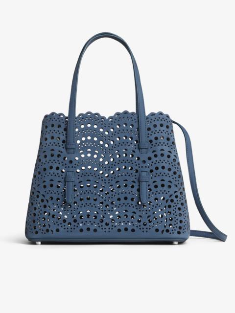 Alaïa Mina 25 blue suede tote bag