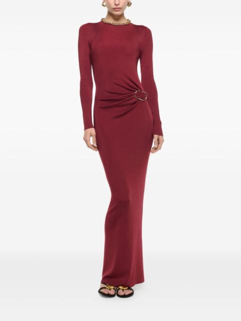 ROLAND MOURET long-sleeve gathered maxi dress