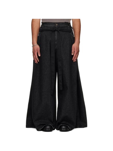 LU'U DAN Black Tie Maxi Jeans