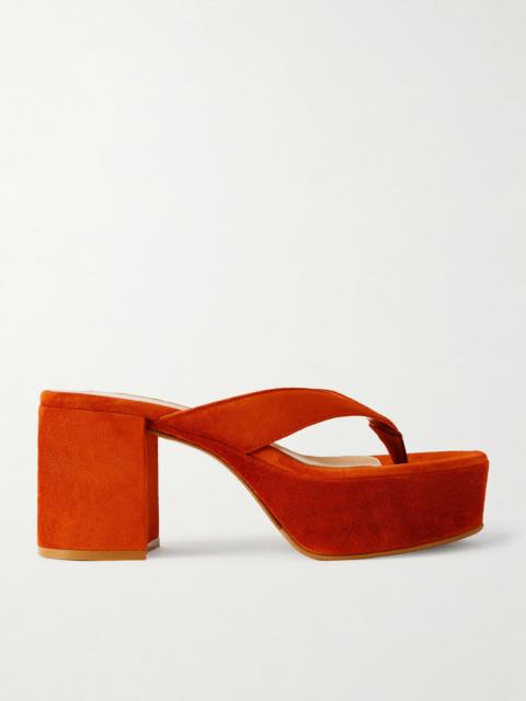 Gianvito Rossi 35 Suede Platform Thong Sandals
