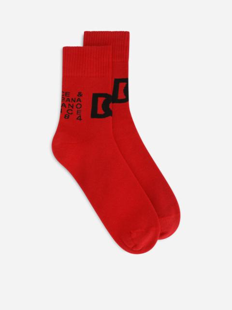 Dolce & Gabbana Stretch cotton socks with jacquard DG logo