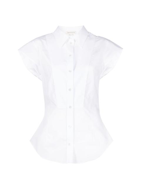 cap-sleeve cotton shirt