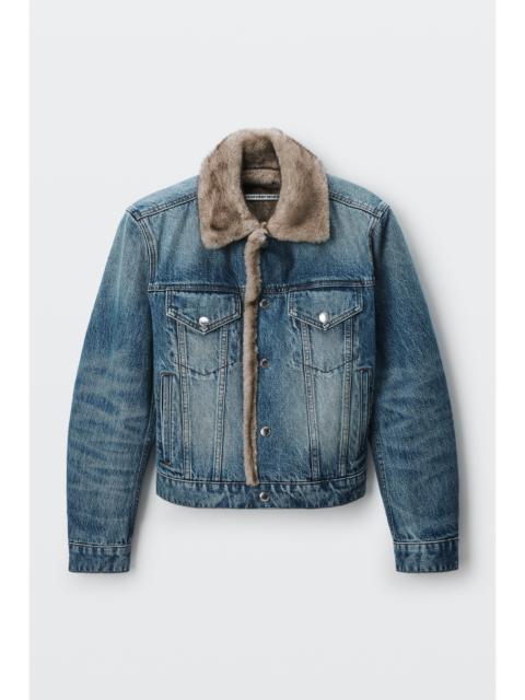 Alexander Wang faux fur lined denim jacket