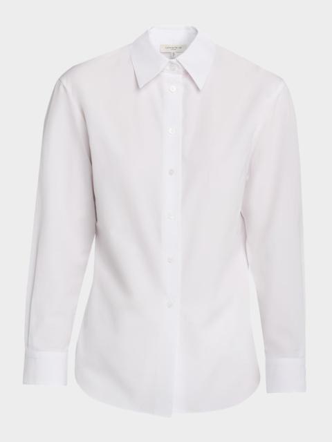 Lafayette 148 New York Cinched-Waist Cotton Poplin Shirt