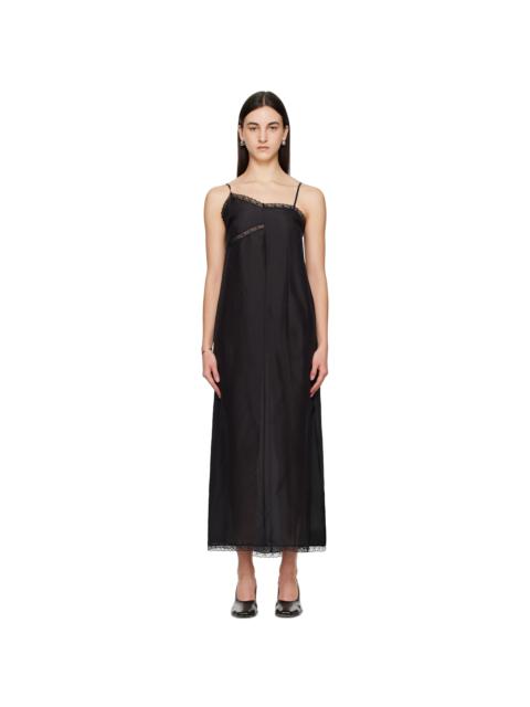 MM6 Maison Margiela Black Light Silk Lace Maxi Dress