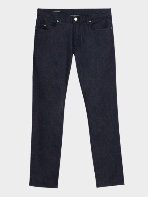 EMPORIO ARMANI Men's Dark-Wash Denim Five-Pocket Pants