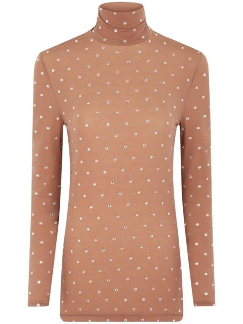 rabanne crystal-embellished high-neck top