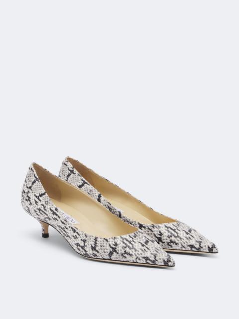 JIMMY CHOO Amelia snake-effect leather pumps