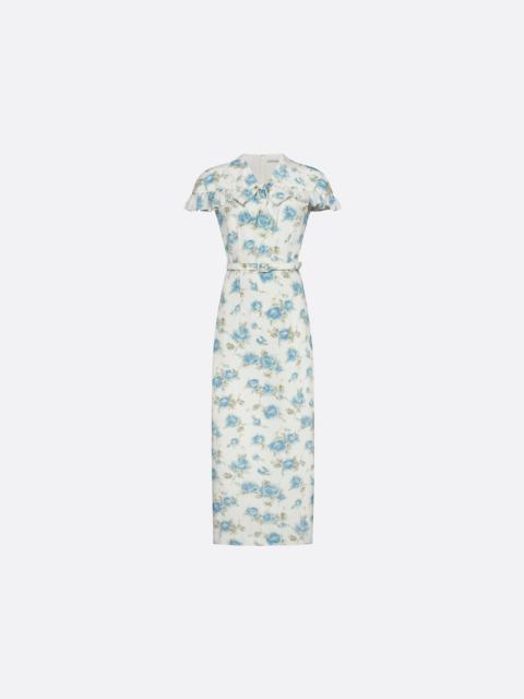 Alessandra Rich FLORAL-PRINT SILK MIDI DRESS