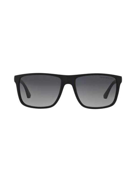 EMPORIO ARMANI 56mm Polarized Square Sunglasses