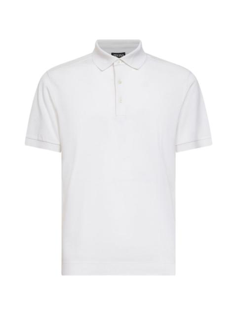 ZEGNA ribbed collar polo shirt