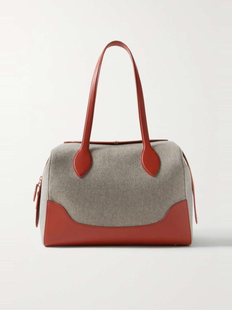 Happy Day large leather-trimmed felt tote
