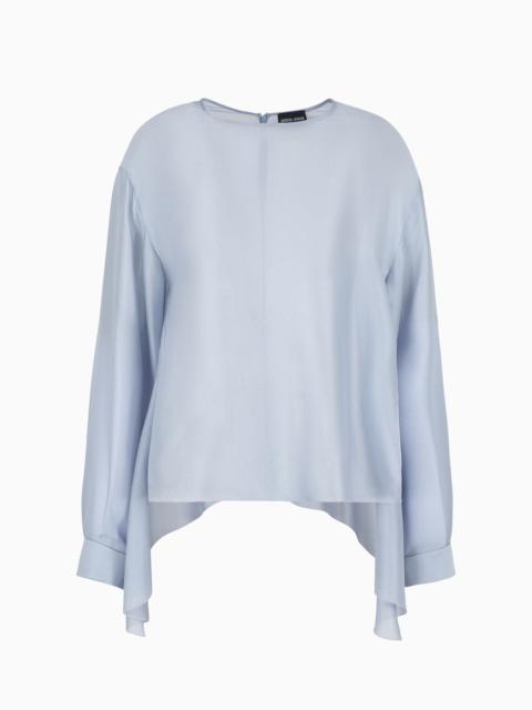 GIORGIO ARMANI Silk crew-neck blouse