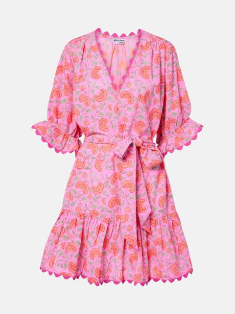 juliet dunn Floral scalloped cotton minidress