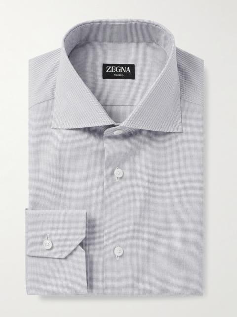 ZEGNA Cutaway-Collar Micro-Checked Trofeo™ Cotton-Poplin Shirt