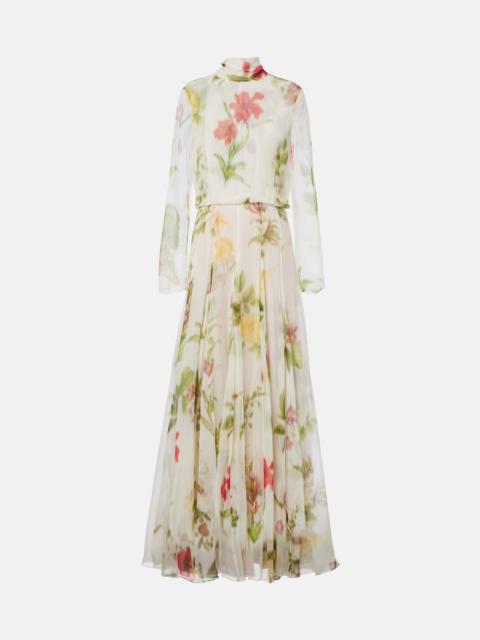 Oscar de la Renta Floral silk chiffon gown