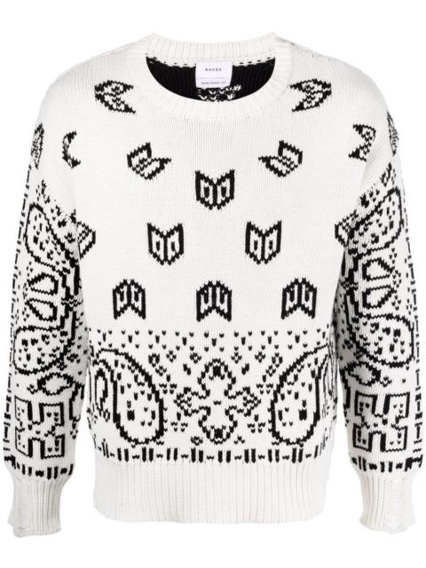 paisley-print cotton jumper