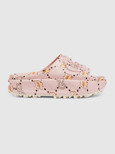 GUCCI GG animal print rubber slide sandal
