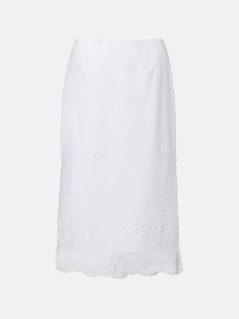 Altuzarra Malik embroidered cotton midi skirt