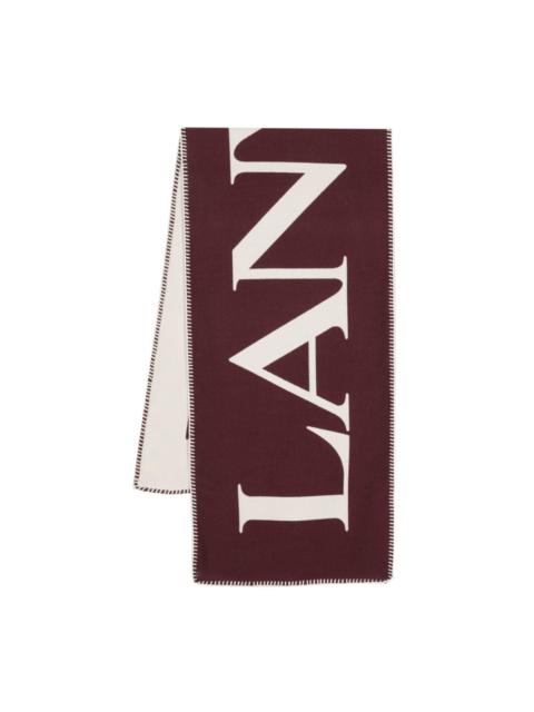 logo-intarsia knitted scarf