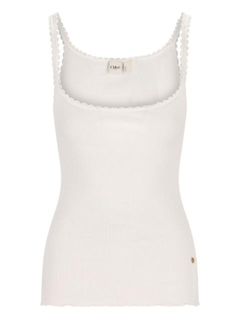 scallop-trim tank top