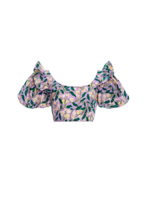 Agua by Agua Bendita Nova Dos Gardenias Lila Cropped Top