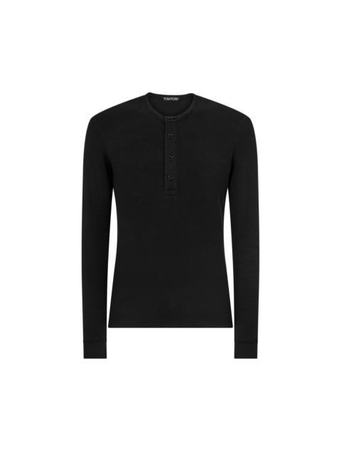 TOM FORD LYOCELL COTTON RIB HENLEY