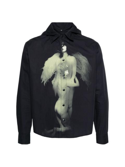 KUSIKOHC printed hooded shirt