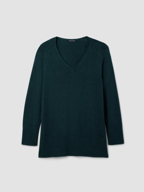 EILEEN FISHER Peruvian Cotton Blend V-Neck Top