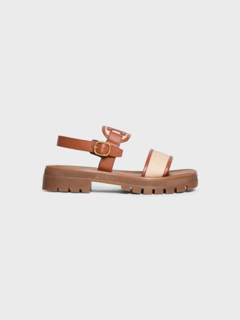 CELINE CELINE CLEA TRIOMPHE SANDAL in CALFSKIN - VEGETAL TANNING & CANVAS