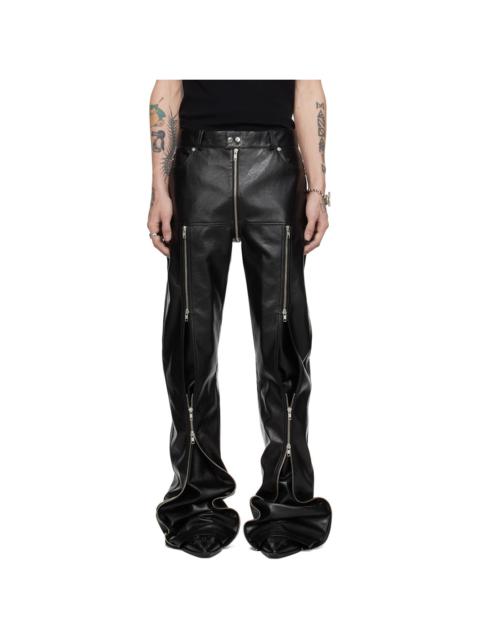 LU'U DAN Black Zipped Riot 5-Pocket Faux-Leather Pants