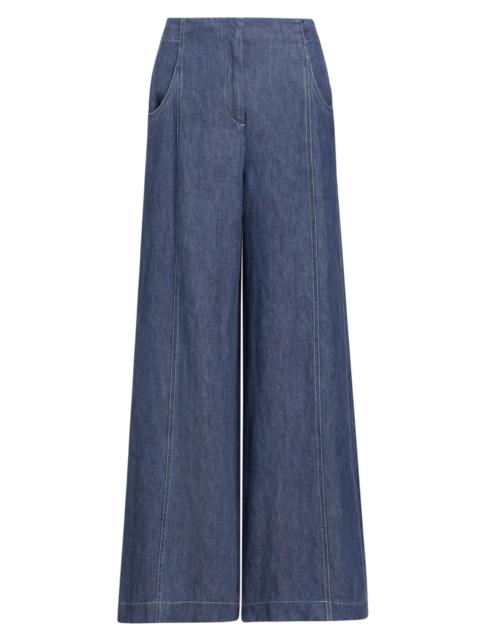 TWP Women's Demie Hemp Wide-Leg Trousers - Medium Indigo