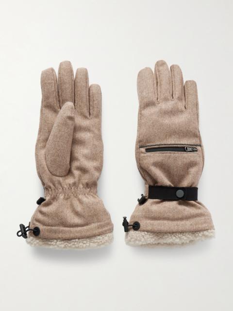 Brunello Cucinelli Shearling-lined Wool Gloves