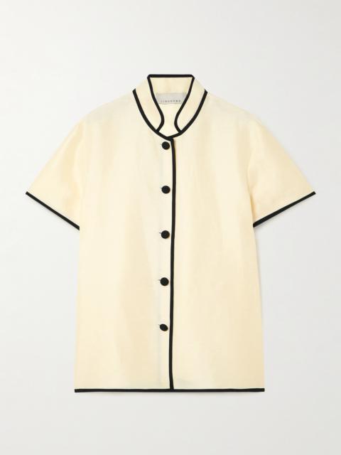 LIBEROWE Mandarin Linen-blend Blouse