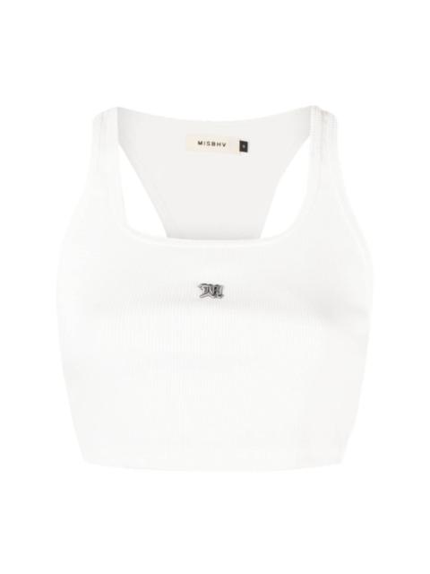 The M logo-embroidered top