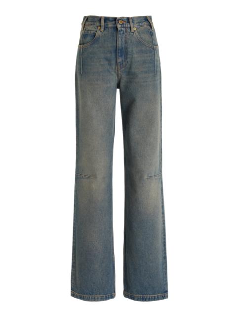 DARKPARK Lu Rigid High-Rise Straight-Leg Jeans medium wash