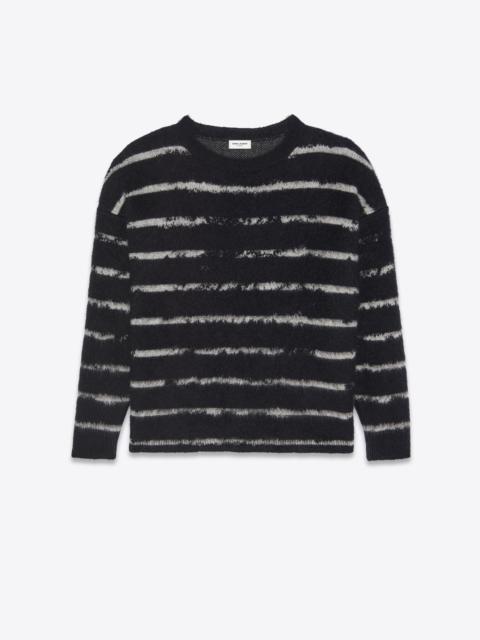 SAINT LAURENT sweater in brushed interrupted stripe