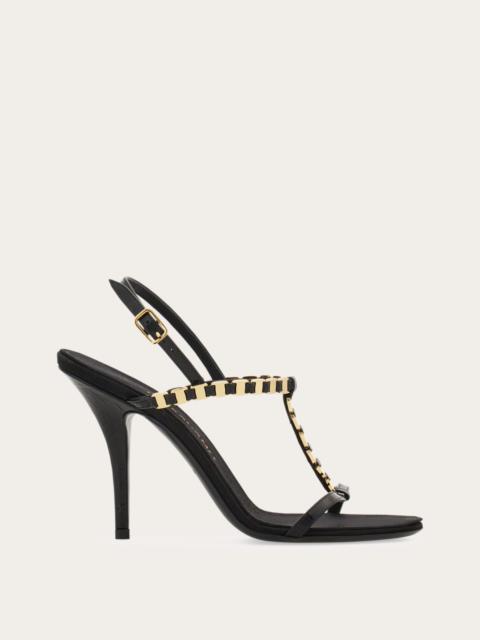 FERRAGAMO Vara chain T-strap sandal