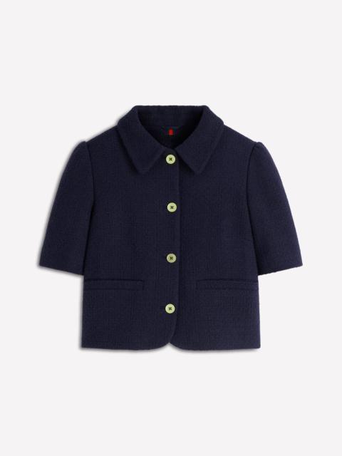 BODEN Short Sleeve Textured Jacket-Navy