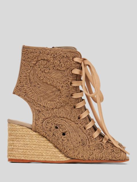 Etro PEEP-TOE PAISLEY ANKLE BOOTS