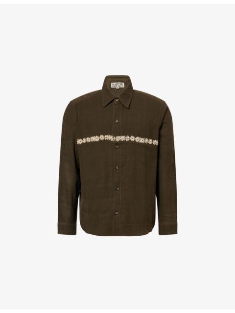 KARTIK RESEARCH Double Layer Bead Embroidered Cotton Shirt